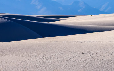 Contrasts created by late afternoon sunlight in White Sands National Park