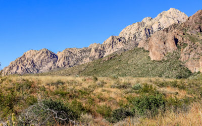 Rock formations to the north from along the Dripping Springs Trail in Organ Mountains-Desert Peaks NM