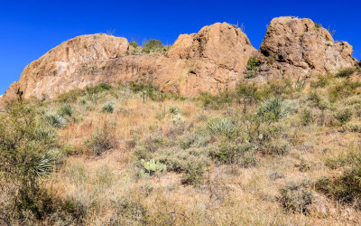 Rocky outcropping as seen from the Dripping Springs Trail in Organ Mountains-Desert Peaks NM