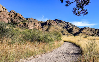 The Dripping Springs Trail with the Shark Tooth in the distance in Organ Mountains-Desert Peaks NM