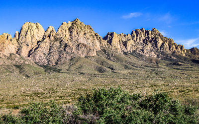 Jagged peaks and needles of the Organ Mountains in Organ Mountains-Desert Peaks NM
