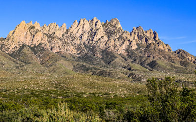 Jagged peaks and needles of the Organ Mountains in Organ Mountains-Desert Peaks NM