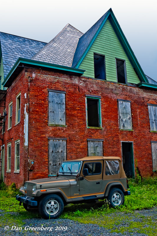 Abandoned Building and Jeep