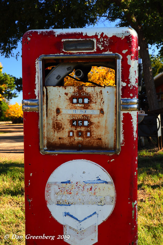 Fall Color Through an Old Gas Pump