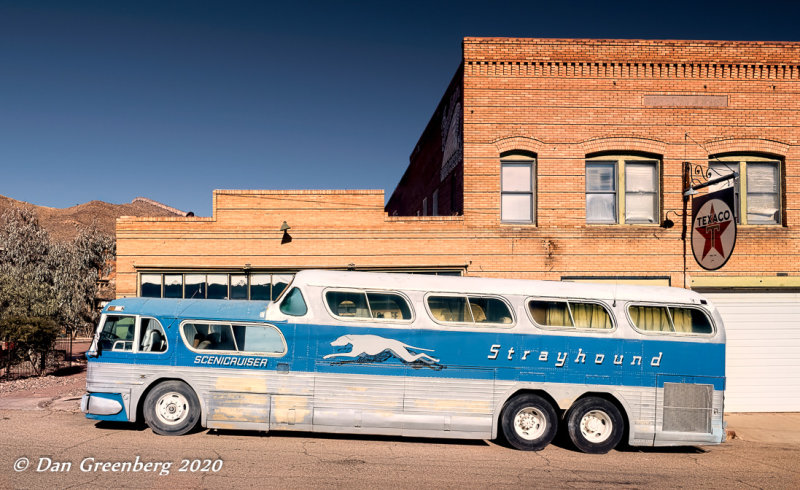 Old Grayhound Tour Bus