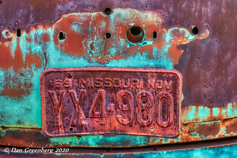 A Fully Rusted License Plate