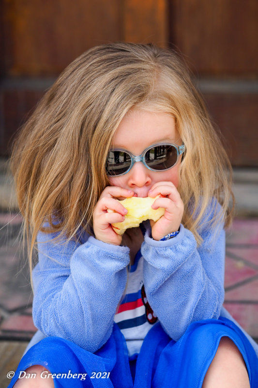 Enjoying Her Apple