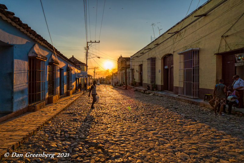 Late Afternoon on a Cobblestone Street