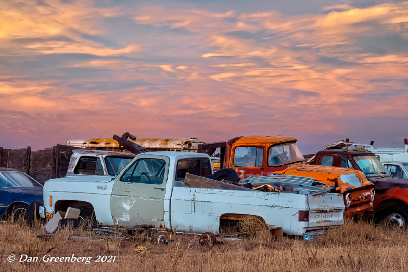 Sunset at the Salvage Yard