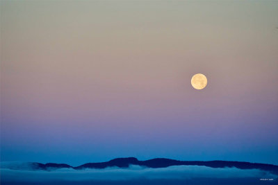 Super moon set over Lummi Island