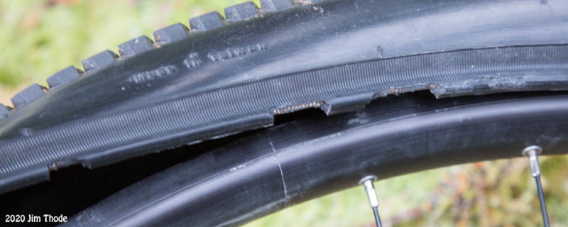 Damage to bead from popping off rim