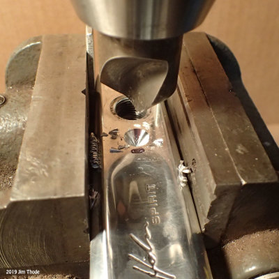 Started drilling with a short countersink