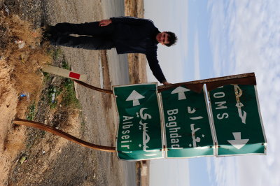 Andri wonders if we should go to Iraq, and who hit this sign.JPG