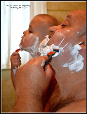 Two Boys Shaving