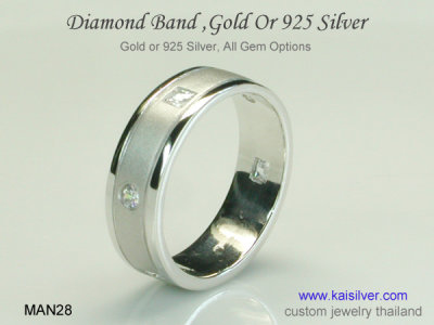 Men's Diamond Band - Wedding Or Engagement Ring 