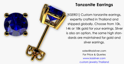 Tanzanite Earrings, Custom Gold Or Silver Earrings With Tanzanite Gemstone
