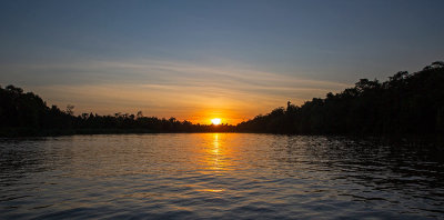 Sunset over Kinabatangan River