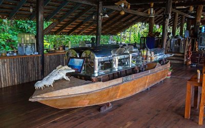 David Attenborough's boat in the restaurant