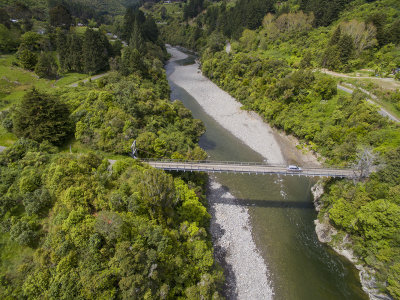 Otaki river showing the upper bridge