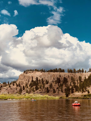 Game Warden (red pontoon boat)
