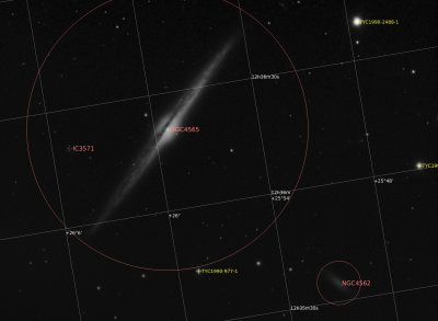 NGC 4565, anotada