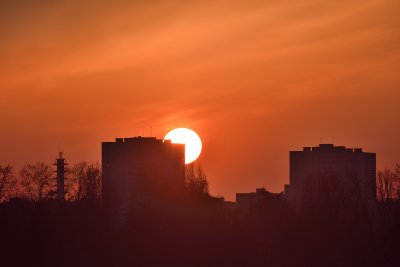 Coucher de soleil sur les Tours Plein Ciel, Côteaux