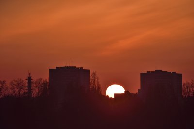 Coucher de soleil, Tours Plein Ciel, Côteaux