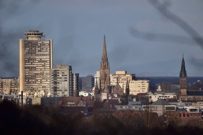 Mulhouse, Tour de l'Europe, Temple et Eglise St-Eienne