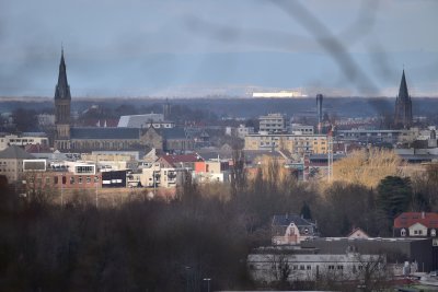 Eglises Saint-Etienne et Sainte-Genevive, Centrale nuclaire de Fessenheim  l'horizon