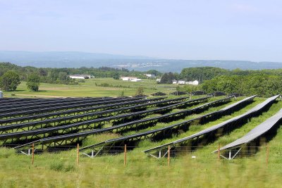 Lots of solar panels outside Utica