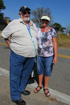 Last Pt Lookout lighthouse keeper Ray Hartzel was our special day all-day guest. (Shown here with fabulous volunteer Sherie)
