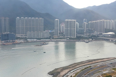 LONG flights in business class on Cathay Pacific Dulles to Hong Kong; HK to Bali. Here's part of HK from plane window