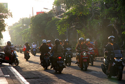 So it begins - sun's coming up, scooters are out!