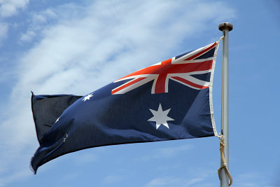 Austalian flag was flying
