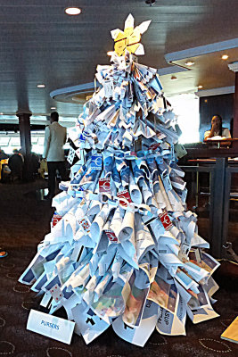 Pursers' tree made from the daily Currents paper 
