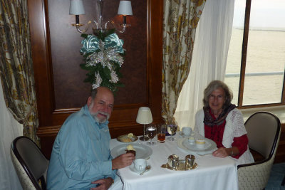 Howard & Ruth NY day dinner.  Warm Grand Marnier souffle for dessert!