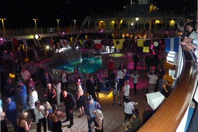 View of party from the deck above