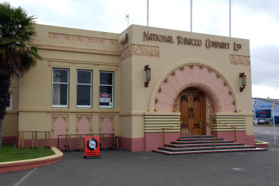 Back in Napier, tour driver took us to see the National Tobacco Company building in Ahuriri.