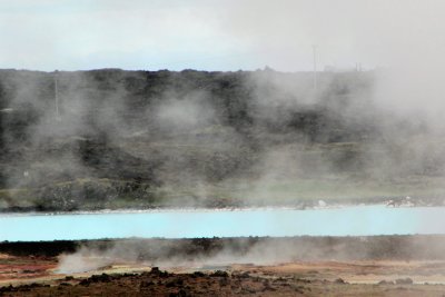 Silica gives blue color to the water