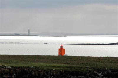 Enjoyed sailaway, seeing Engey lighthouse with hazy Grotta behind it