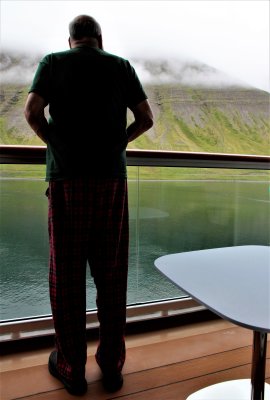 Wow! Woke up to tall green walls in the fjord. Gorgeous! Glad our room was starboard side.