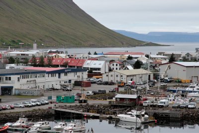 View from ship was familiar as I had viewed a webcam pre-cruise that focused partly on red building & ramp for Vigur boats.