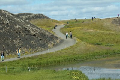 Then we walked slowly up a path to get to the top of a pseudocrater in the Lake Myvatn area