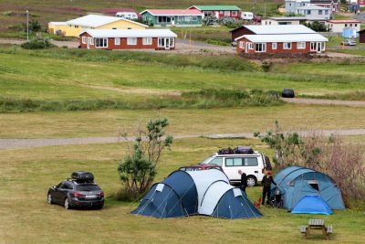 Camping in Alfaborg. Camping is allowed just about everywhere in Iceland.