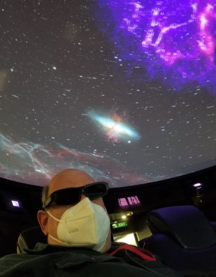 Went to see a planetarium show on Jupiter. Were given 3D glasses.
