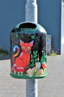 Colorful trash can 