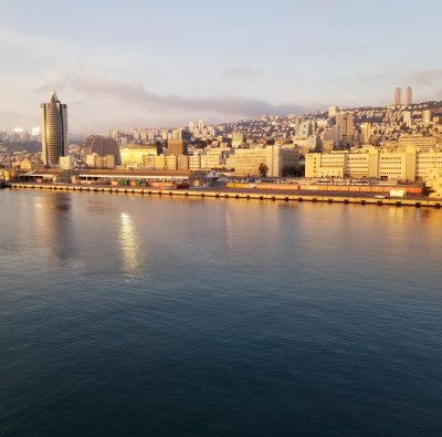 Pulled into the port of Haifa around 6 AM.
