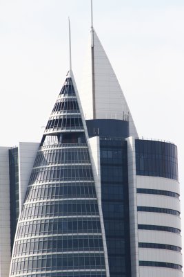 Modern skyscrapers by port
