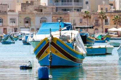 Took taxi tour to Marsaxlokk, home of traditional boats called luzza