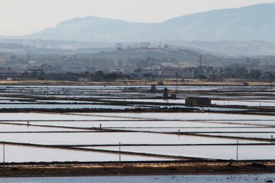 Salt flats coming into Trapani port 